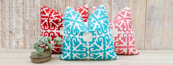 Moroccan Wool Embroidered Throw Pillow Covers