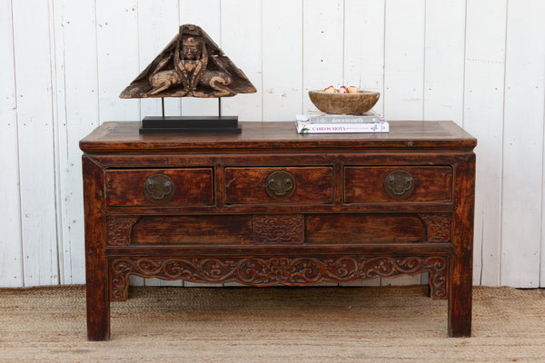 Early 19th Century Qing Dynasty Carved Console