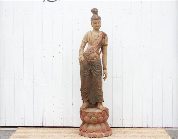 Rare Standing Antique Quan Yin Statue