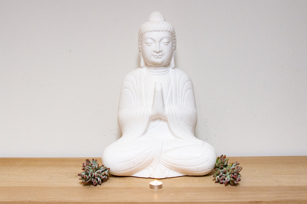 Tall Handcarved Marble Buddha Figure