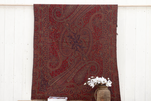 Vintage Wool Blend Kashmiri Shawl