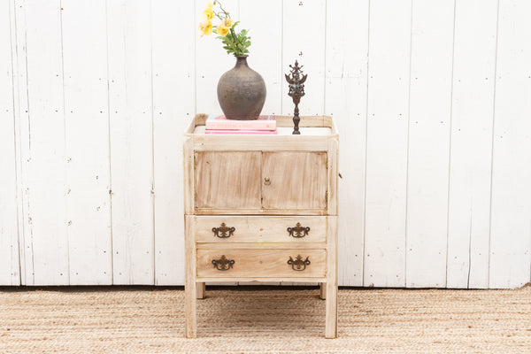 English Bleached Mahogany Bedside Cabinet