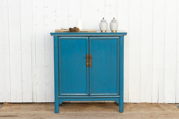 Tall Sky Blue Painted Cabinet