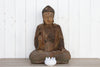 Carved Painted Antique Seated Buddha
