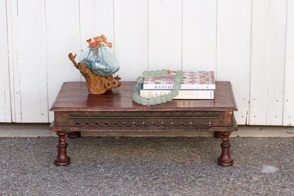 Mid-Century Floral Painted Indian Bajot Table