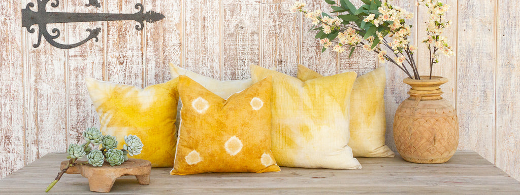 Yellow Sunkissed Organic Silk Pillows