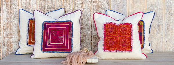 Colorful Tribal Beaded Pillow Covers