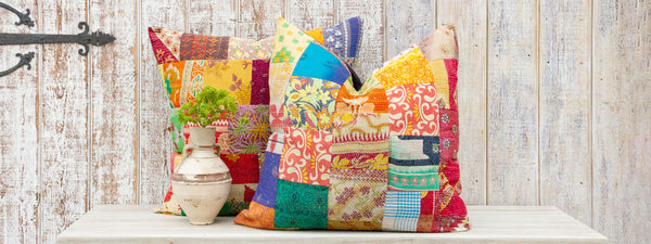 Kantha Patchwork Euro Shams