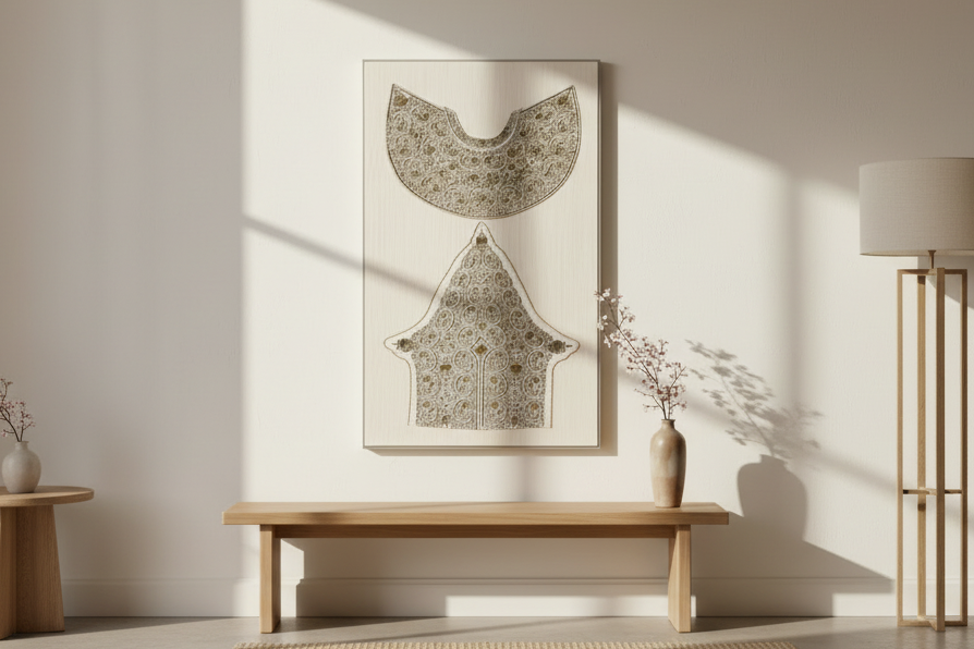 19th Century Framed Indo-Spanish Gilded Vestment (Trade)