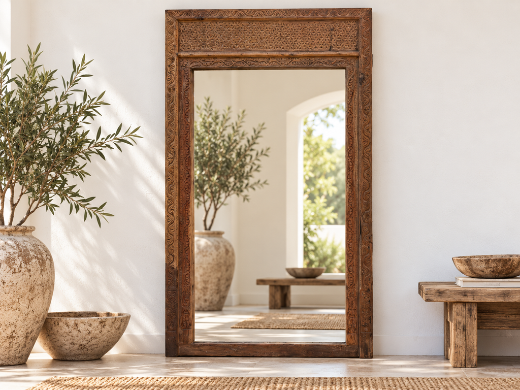 20th Century Oxidized Doorway Floor Mirror (Trade)