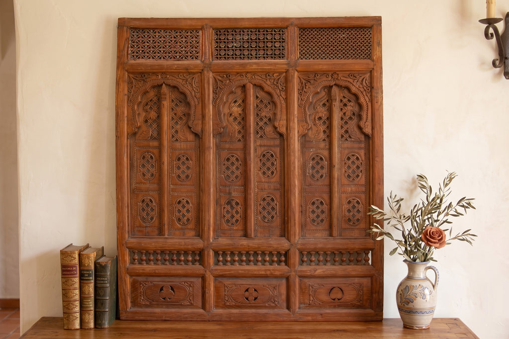 19th Century Rajasthan Lattice Carved Window Panel