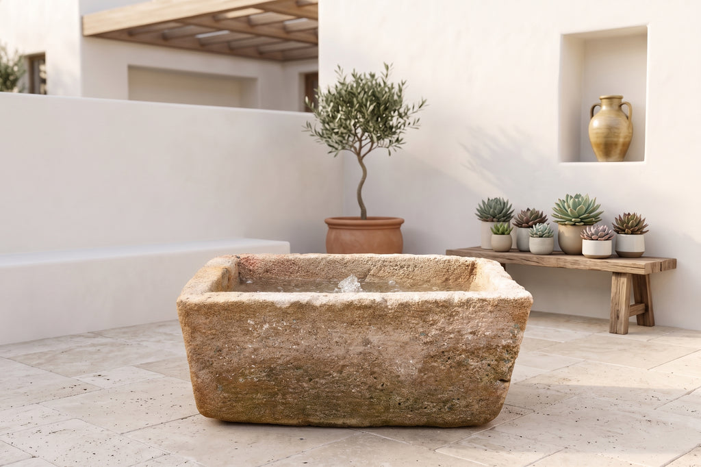 Lotus Well, Large Antique Sandstone Fountain (Trade)