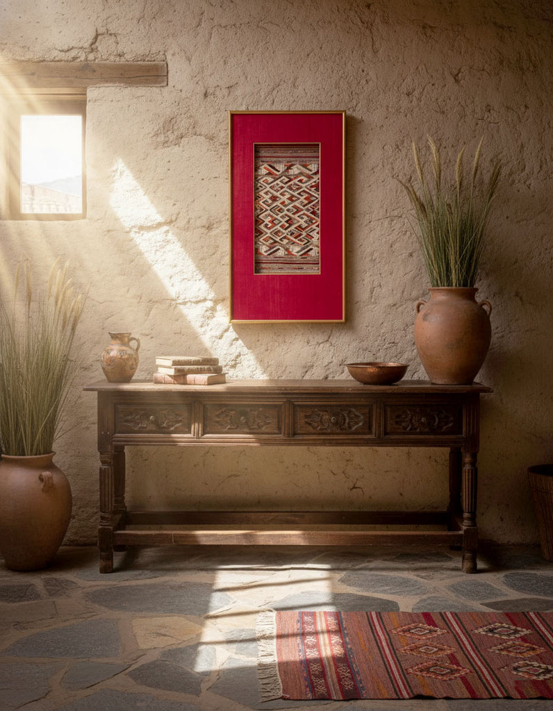 Antique Andean Highlands Textile Fragment Wall Art