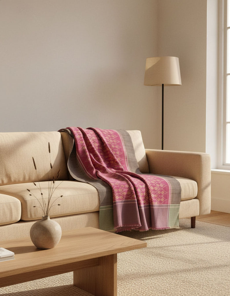 Antique Magenta Ikat Prestige Cloth