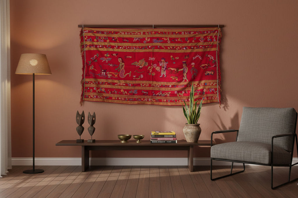 Antique Indonesian Narrative Story Cloth