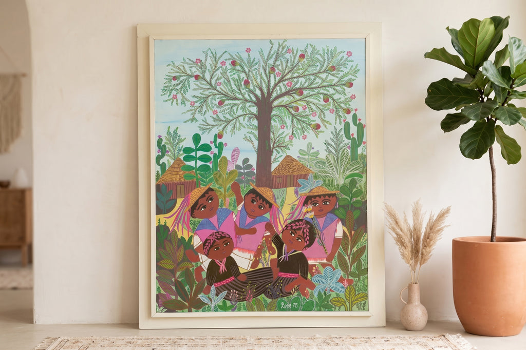 Original Manuel Lepe Mexican Native Art Painting (Trade)