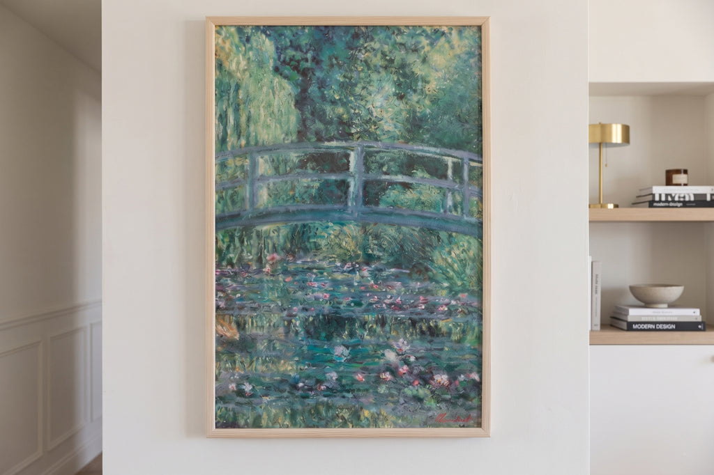 Vintage Impressionist Water Lillies Framed Exhibition Poster