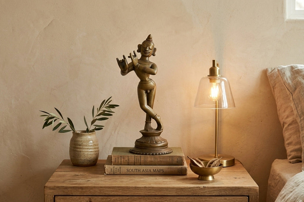 19th Century Indian Brass Krishna Figure (Trade)