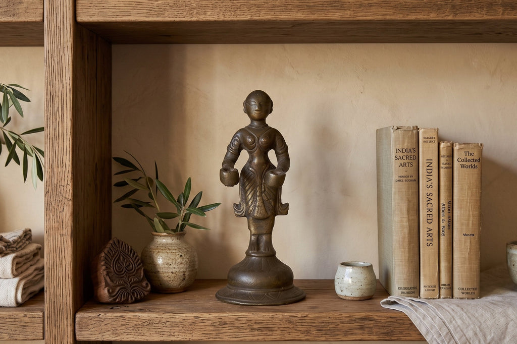 Rare Indian Bronze Deepalakshmi (Trade)