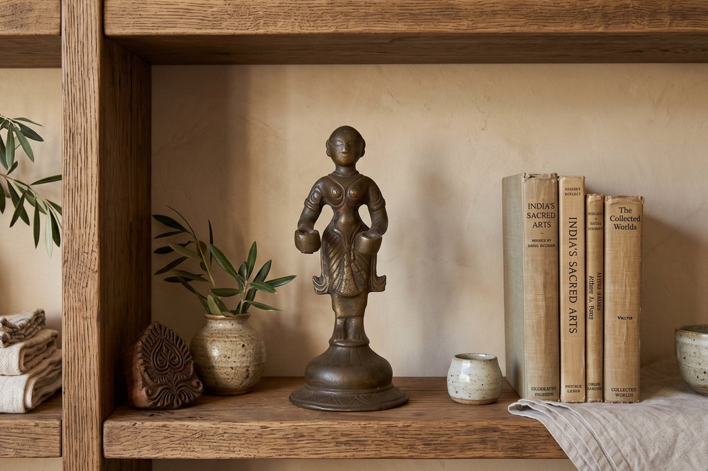 Rare Indian Bronze Deepalakshmi