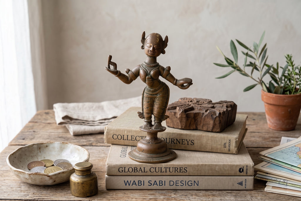 19th Century Ritual Bronze Miniature Apsara