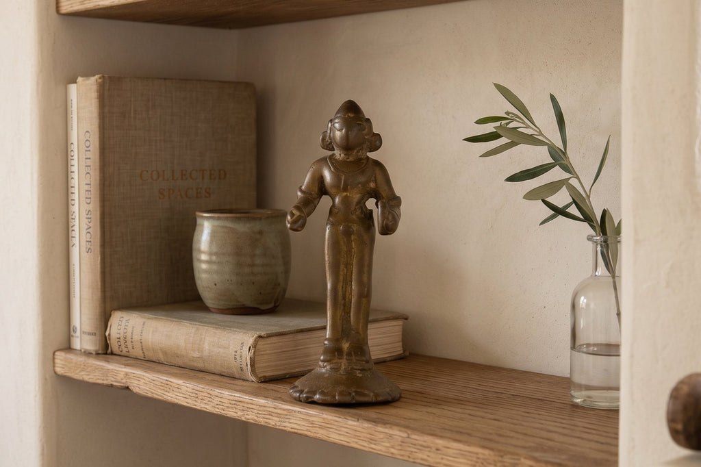 Indian Patinated Bronze Miniature Devotional Figure (Trade)