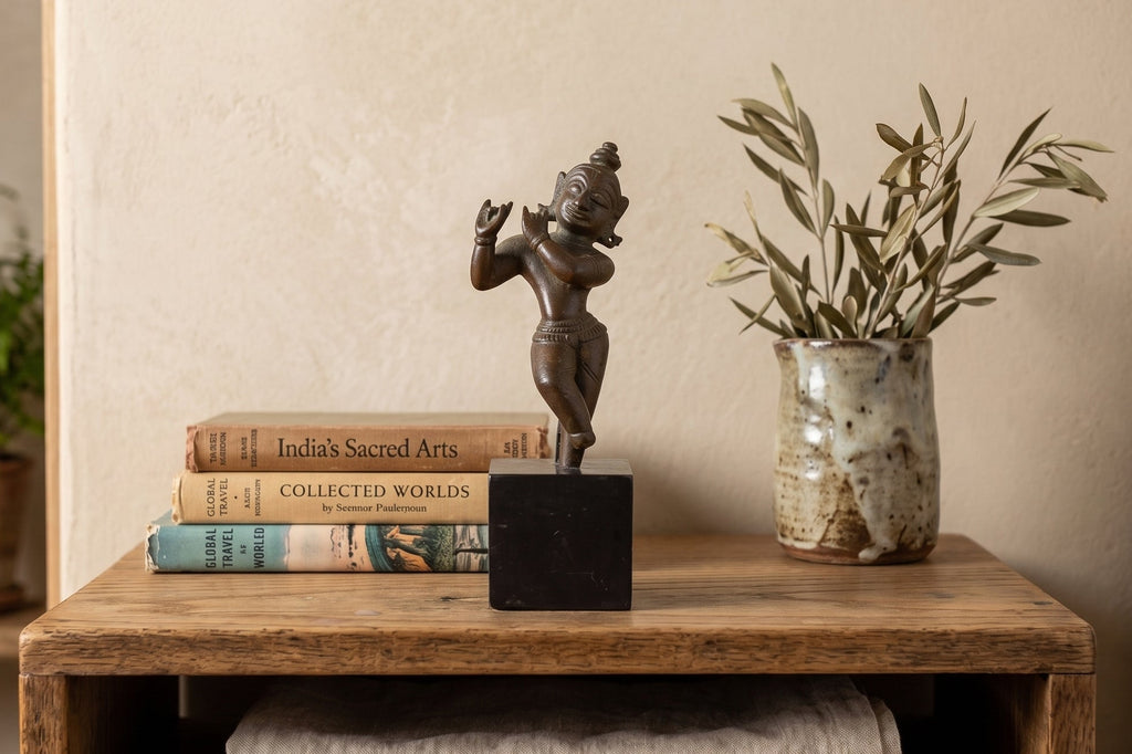Ancient Indian Miniature Bronze Krishna Figure (Trade)