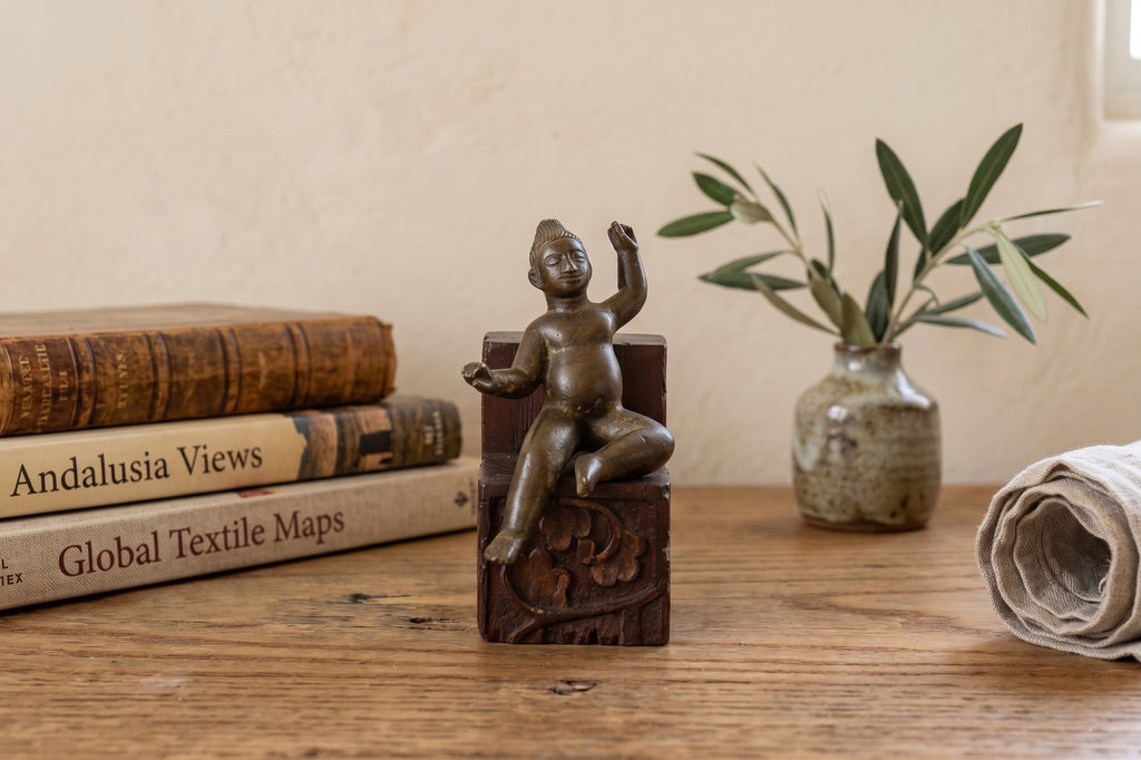 Antique Miniature Lost-Wax Bronze Balakrishna