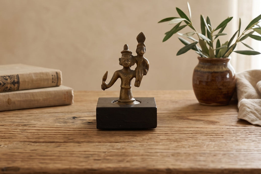 Indian Miniature Bronze Warrior Figure (Trade)