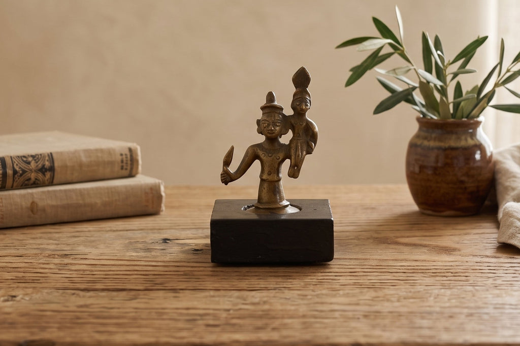 Indian Miniature Bronze Warrior Figure