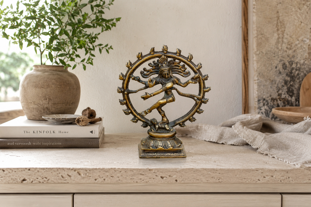 Burnished Brass Miniature Nataraja Deity (Trade)