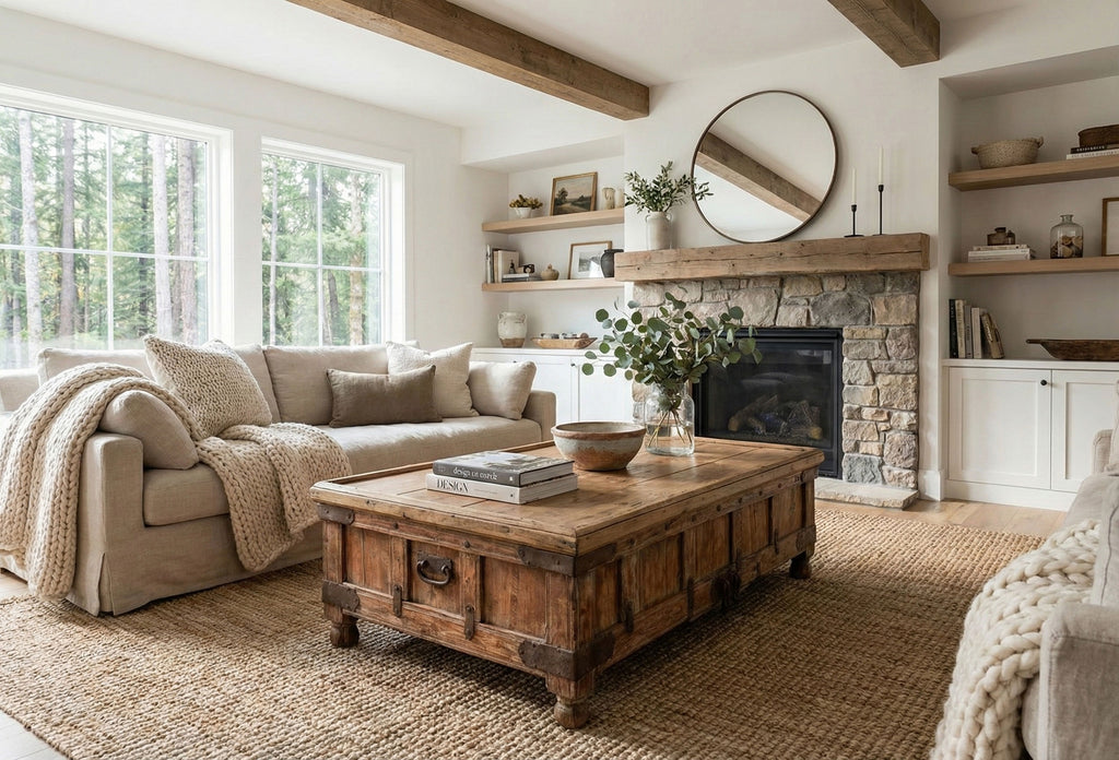 Large Antique Teak Stickbox Chest Coffee Table (Trade)