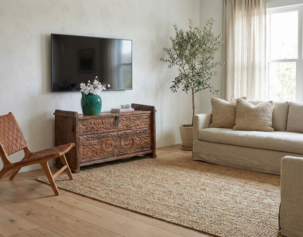 Antique Swat Valley Carved Chest Console (Trade)