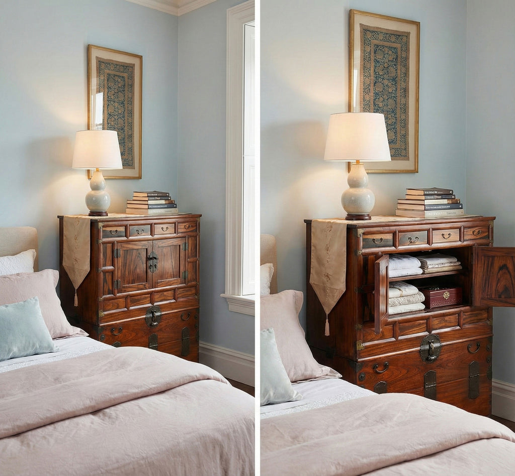 Early 20th Century Korean Persimmon Wood Cabinet