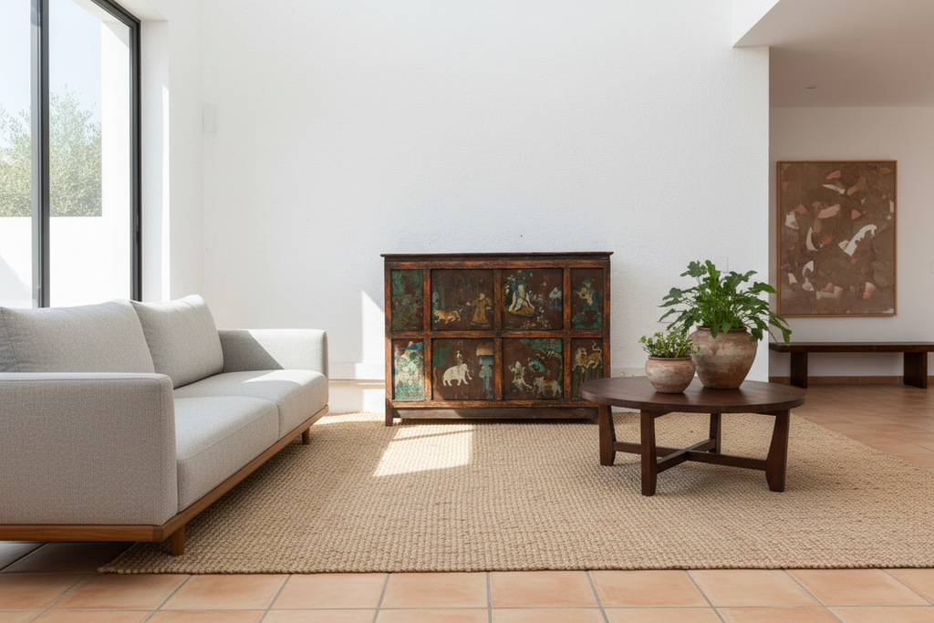 Antique Himalayas Hand-Painted Tibetan Cabinet (Trade)