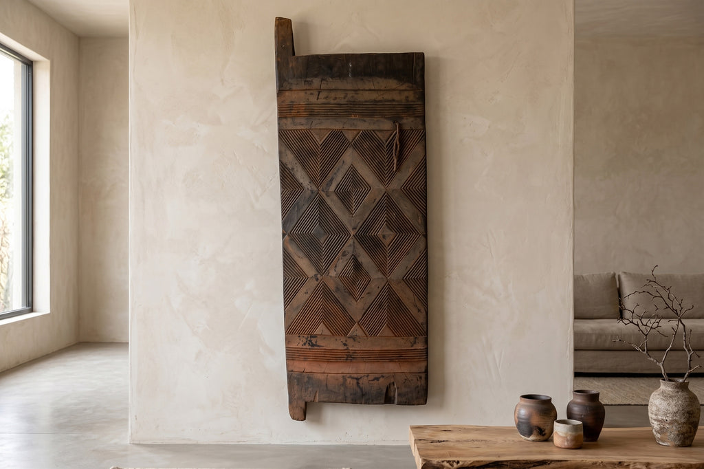 Diamond Motif Bamana African Carved Door (Trade)
