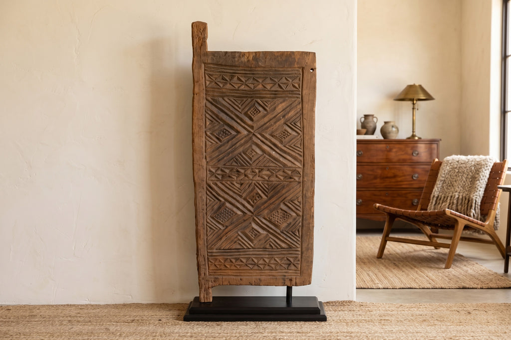 Rustic Beautifully Carved Bandiagara Diamond Door (Trade)