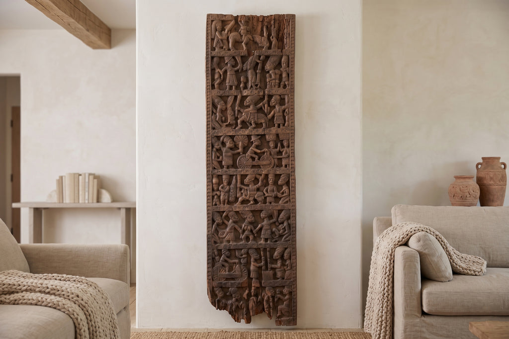 Exceptional Beautifully Carved Tall Yoruba Door