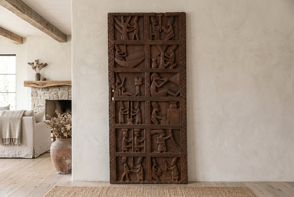 Early 20th Century Carved Yoruba Palace Door