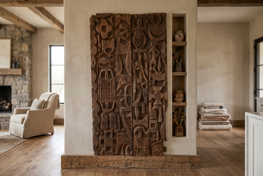 Authentic Niger River Nupe Carved Door