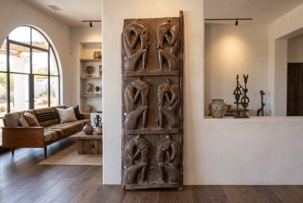 Rare Double Sided Carved Cosmic African Door (Trade)