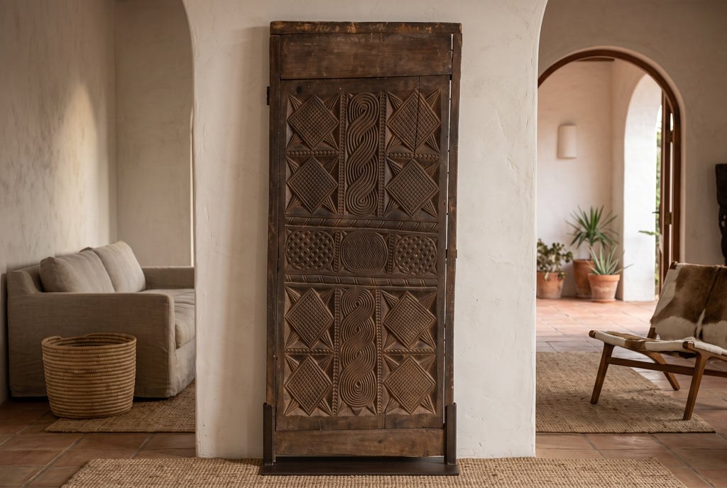 Antique Finely Carved Braided African Door