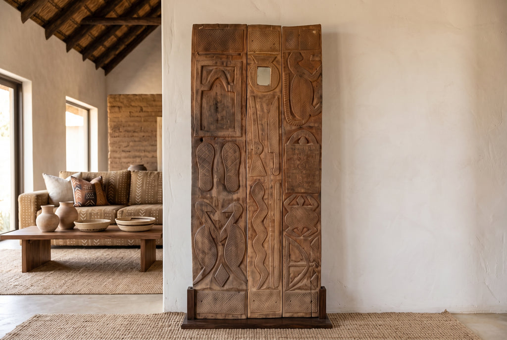 The Threshold Oracle Carved African Nupe Door