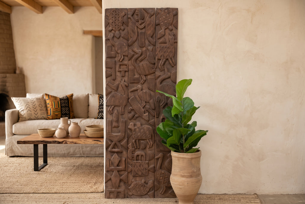 Charming Finely Carved Nupe Panel
