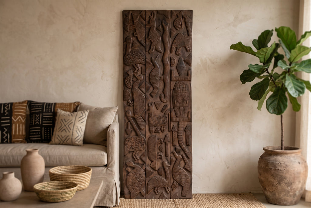 Mid-Century Carved African Wall Art
