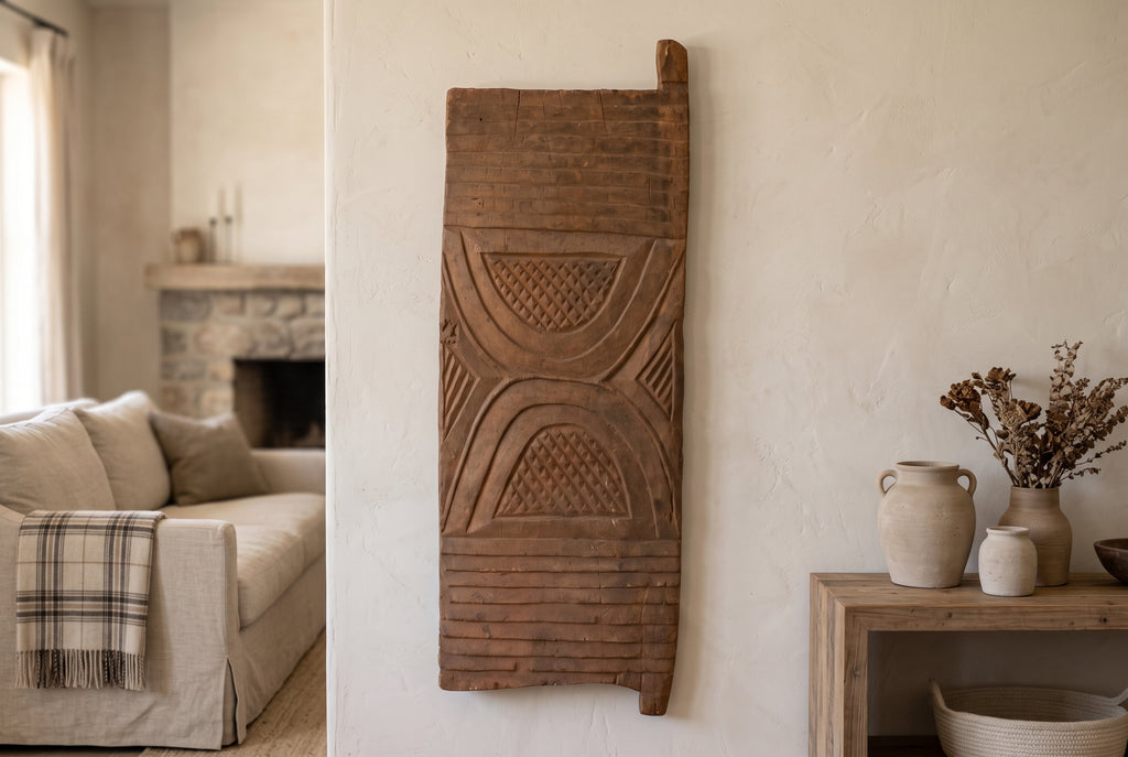 Antique Lunar Meridian African Granary Door