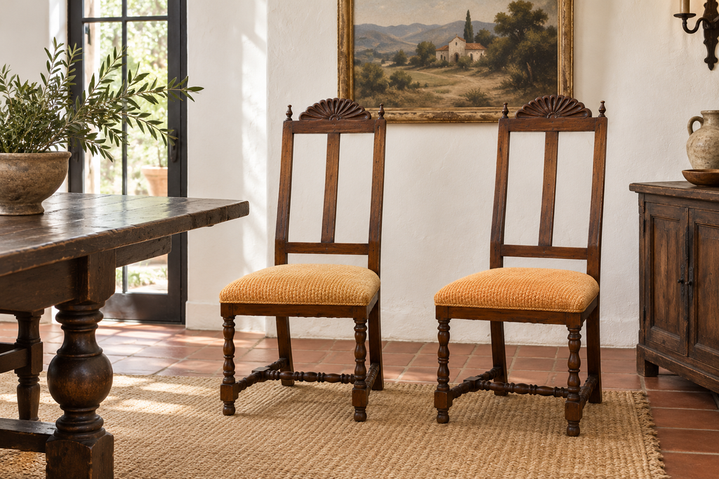 Pair of Spanish Colonial Carved Chairs