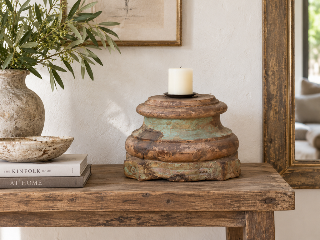 Early 1800's Large Teak Column Base (Trade)