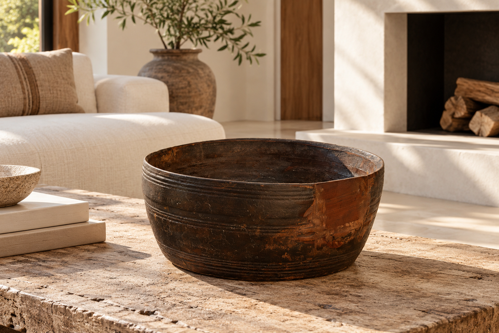 Patinated Dark Smoke Kitchen Bowl (Trade)