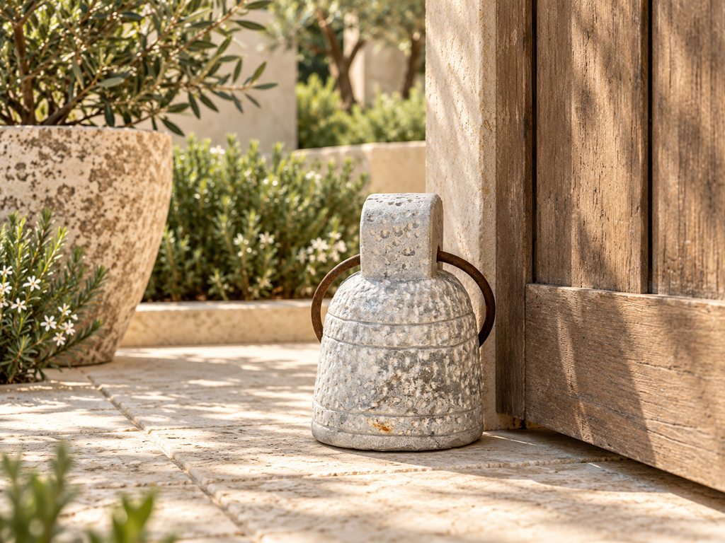 Bell Form Carved Stone Door Stop
